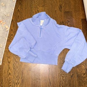 Women’s cotton crop zip sweater comfy stretch